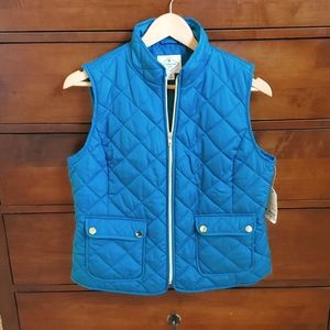 NEW Blue Vest Size Petite Medium by St John's Bay